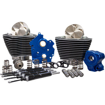 S&S Cycle 124" Power Package - Chain Drive - Highlighted Fins - Black Pushrod Tubes - 107" M8