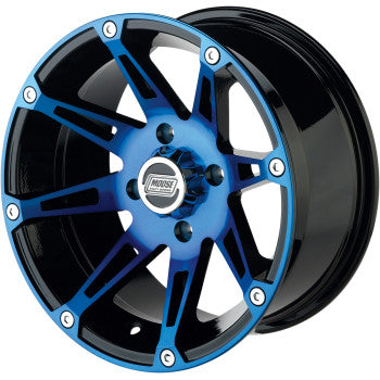 Moose Offroad 387X Wheel - Front - Anodized Blue/Black - 12x7 - 4/156 - 4+3