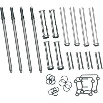 S&S Cycle Adjustable Pushrod Cover Kit with Chrome Covers - Twin Cam '99-'17