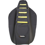Moose Offroad Ribbed Seat Cover Ribbed Seat Cover - Black Cover/Yellow Ribs - Suzuki