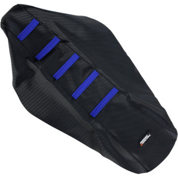 Moose Offroad Ribbed Seat Cover Ribbed Seat Cover - Black Cover/Blue Ribs - Yamaha
