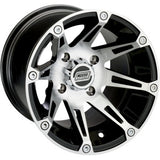 Moose Offroad Wheel - 387X - Front - Machined Black - 12x7 - 4/110 - 4+3