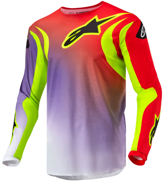 ALPINESTARS FLUID LUCENT JERSEY WHITE/NEON RED/YELLOW FLUO