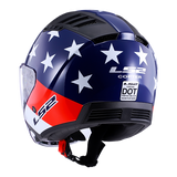 LS2 AMERICAN - GLOSS RED / WHITE / BLUE - Copter Helmet