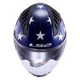 LS2 AMERICAN - GLOSS RED / WHITE / BLUE - Copter Helmet
