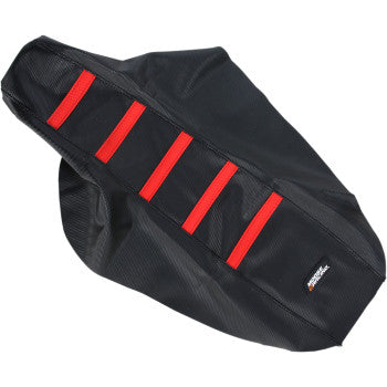 Moose Offroad Ribbed Seat Cover Ribbed Seat Cover - Black Cover/Red Ribs - Honda