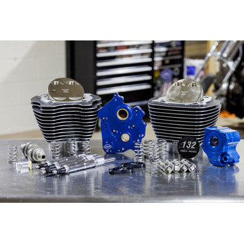S&S Cycle 132" Power Package Engine Performance Kit - Chain Drive - Oil Cooled - Highlighted Fins - M8