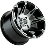 Moose Offroad Wheel - 387X - Rear - Machined Black - 14x8 - 4/156 - 4+4