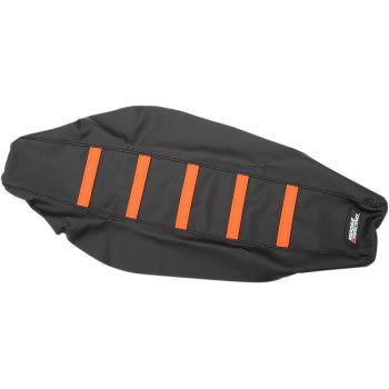 Moose Offroad Ribbed Seat Cover Ribbed Seat Cover - Black Cover/Orange Ribs - KTM