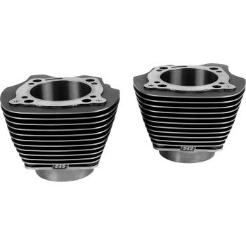 S&S Cycle Cylinder Set - 4.320" Bore - Unhoned - Black Granite w/Highlighted Fins - M8