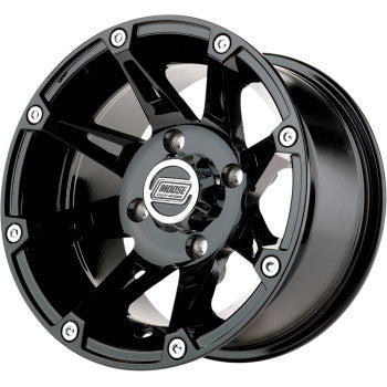 Moose Offroad 387X Wheel - Front/Rear - Machined Black - 12x7 - 4/4 - 4+3