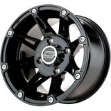 Moose Offroad 387X Wheel - Front/Rear - Machined Black - 12x7 - 4/4 - 4+3