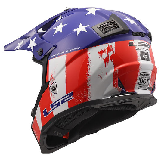 LS2 BATTLE SCAR - GLOSS RED/WHITE/BLUE - Gate Youth Helmet