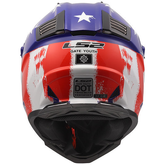 LS2 BATTLE SCAR - GLOSS RED/WHITE/BLUE - Gate Youth Helmet