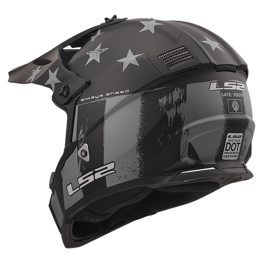 LS2 BATTLE SCAR - MATTE TONAL GRAY/BLACK - Gate Youth Helmet