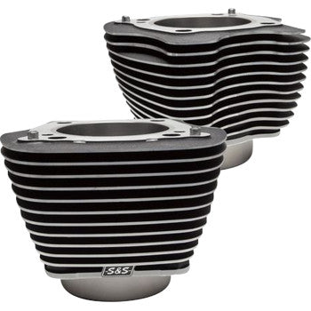S&S Cycle Cylinder Set - 4.25" Bore - Unhoned - Wrinkle Black w/Highlights - M8