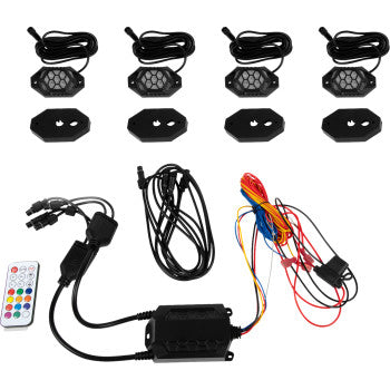 Moose Offroad Rock Lights Rock Light Kit - RGB - 4 Pods
