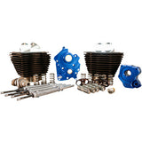 S&S Cycle 128" Power Package - Chain Drive - Wrinkle Black with Non-Highlighted Fins - 114"/117" M8