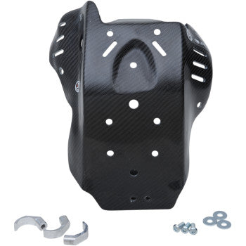 Moose Offroad Carbon Fiber Skid Plate — Tab Frame Hook Carbon Fiber Skid Plate - Husqvarna - FC250