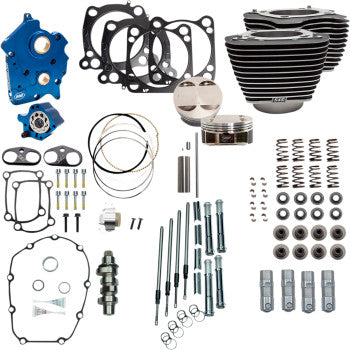 S&S Cycle 124" Power Package - Chain Drive - Highlighted Fins - Chrome Pushrod Tubes - 107" M8