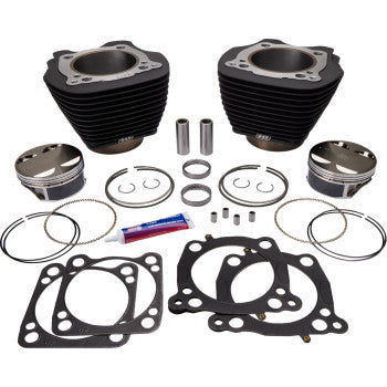 S&S Cycle Big Bore Cylinder Kit - Wrinkle Black without Highlighted Fins - For 114"/117" Engine - M8