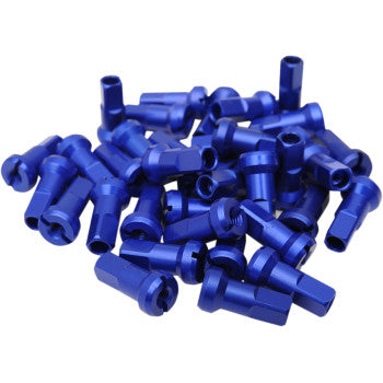 Moose Offroad MX1 Billet Spoke Nipples - Blue - 8 Gauge - Set