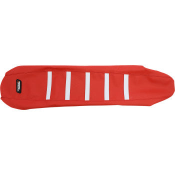 Moose Offroad Ribbed Seat Cover Ribbed Seat Cover - Red Cover/White Ribs - Gas Gas