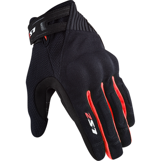 LS2 DART II - BLACK RED - Men's Touring Glove