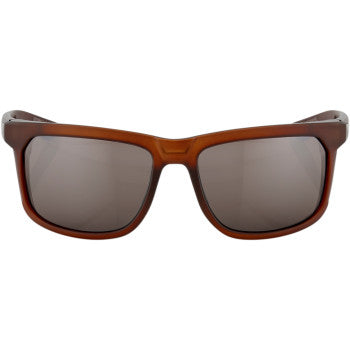100 Percent Hakan Sunglasses - Soft Tact Rootbeer - HiPER Silver Mirror Lens