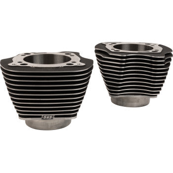 S&S Cycle Cylinder Set - 4.320" Bore - Unhoned - Black w/Highlighted Fins - M8