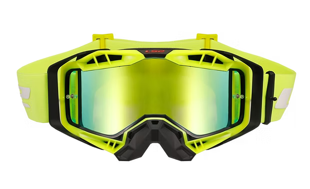 LS2 HI-VIZ YELLOW WITH YELLOW IRIDIUM LENS - AURA PRO GOGGLES