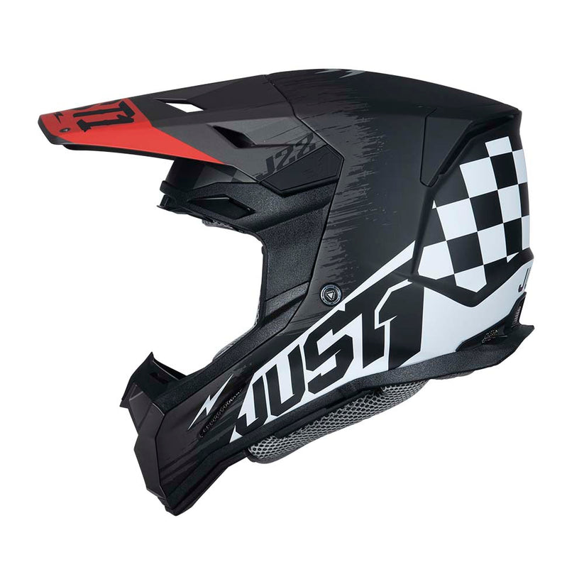 Just1 J22F Flagman Red Titanium Black Helmet