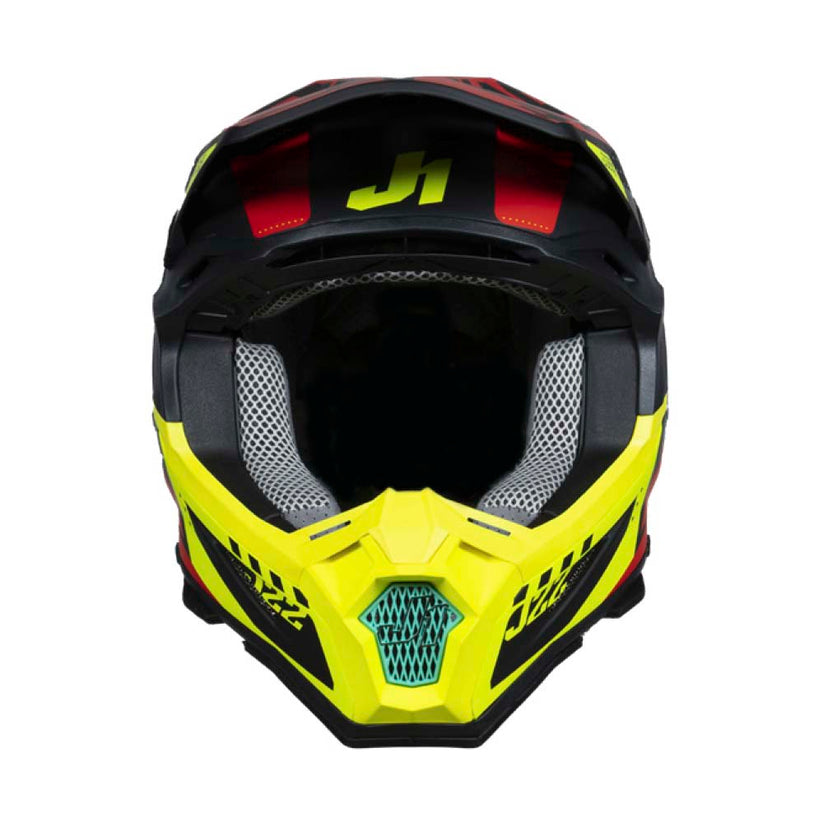 Just1 J22F Frenetik Fire Fluo Yellow/Red/White Helmet