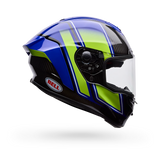 Bell Race Star DLX Flex Blue/Yellow Grid Helmet