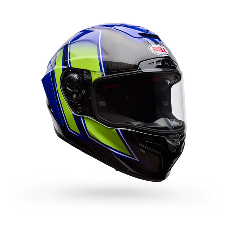 Bell Race Star DLX Flex Blue/Yellow Grid Helmet
