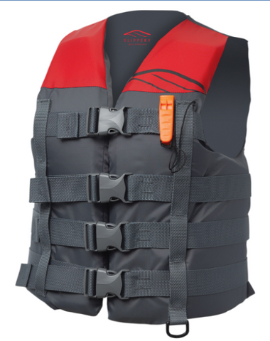 SLIPPERY Hydro Nylon Vest - Charcoal/Red