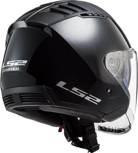 LS2 SOLID - GLOSS BLACK - Copter Helmet