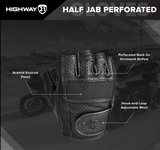 Highway 21 Half Jab Perforated Gloves Black