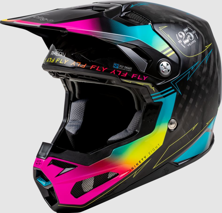 Fly Racing Formula S Carbon Legacy Helmet Black/Electric Blue/Fuschia