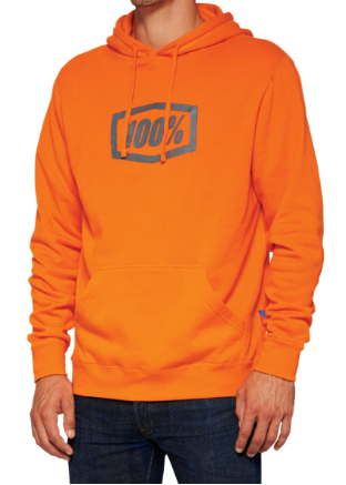 100% Hoodie Icon - Orange - Large