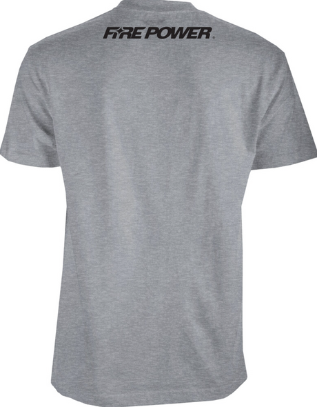 FIRE POWER FIRE POWER TEE GREY HEATHER LG