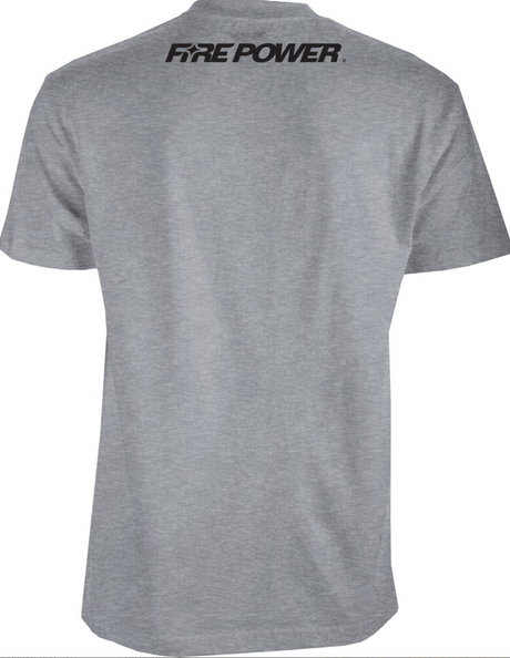 FIRE POWER FIRE POWER TEE GREY HEATHER 2X