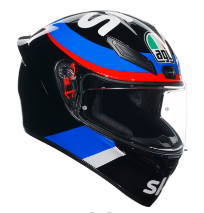 agv k1 black with blue visor AGV K1 S VR46 Sky Racing Team Helme Black/Blue – Performance Moto Parts