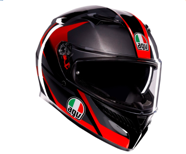 AGV K3 Helmet - Striga - Black/Gray/Red