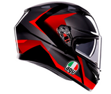 AGV K3 Helmet - Striga - Black/Gray/Red