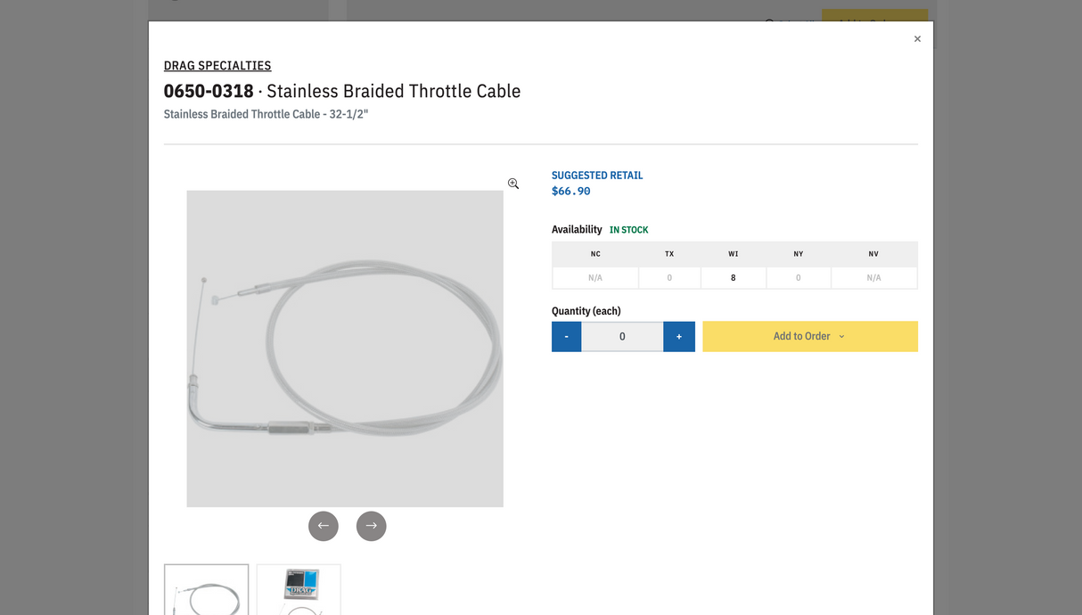 Stainless Braided Throttle Cable