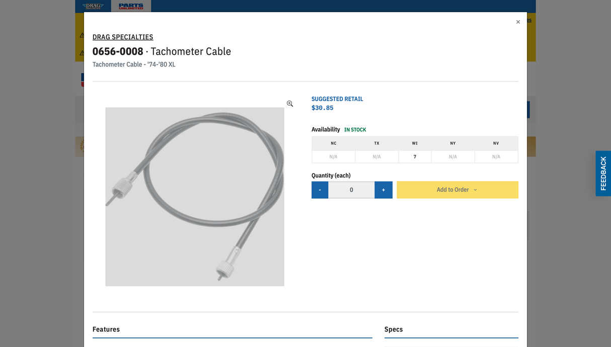 Tachometer Cable