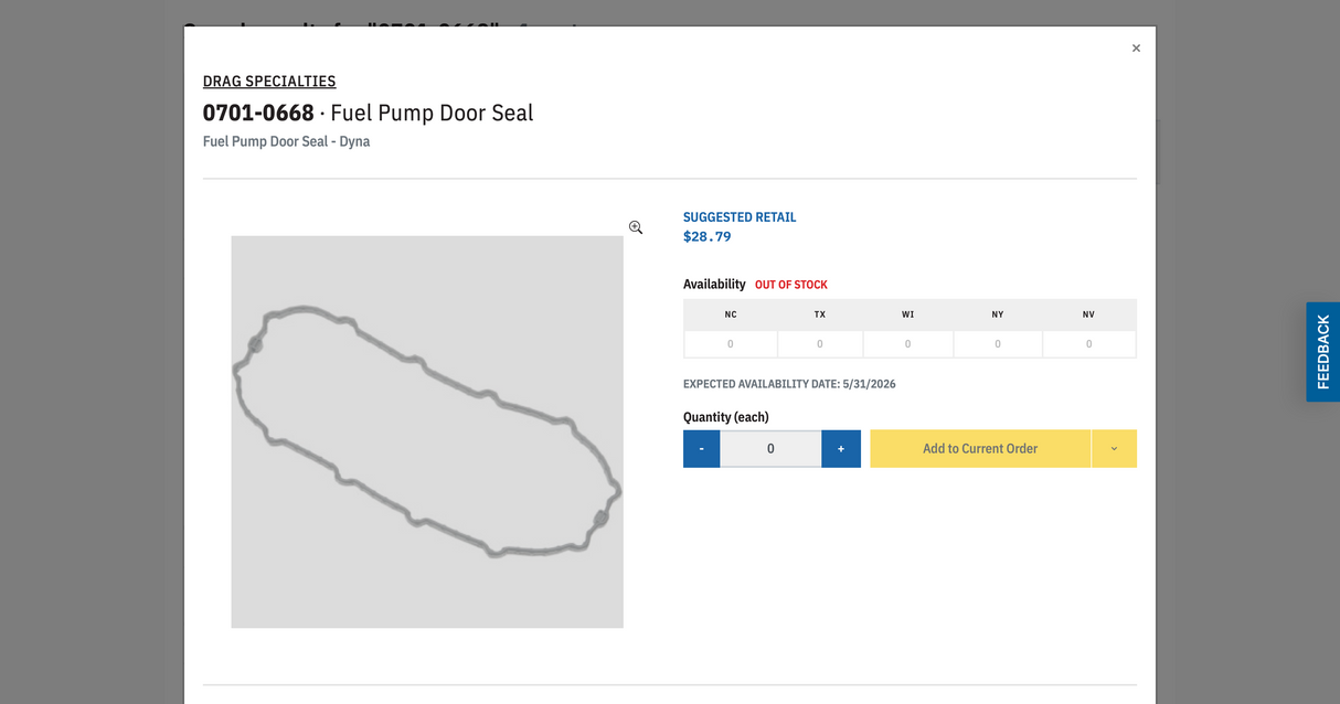 Fuel Pump Door Seal