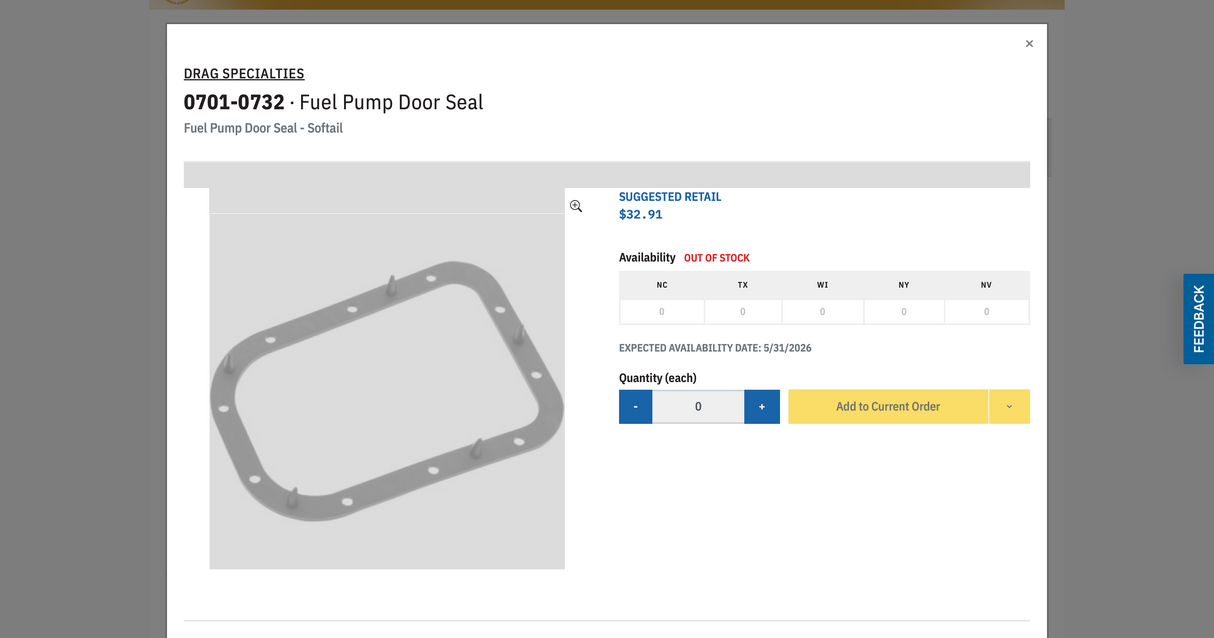 Fuel Pump Door Seal
