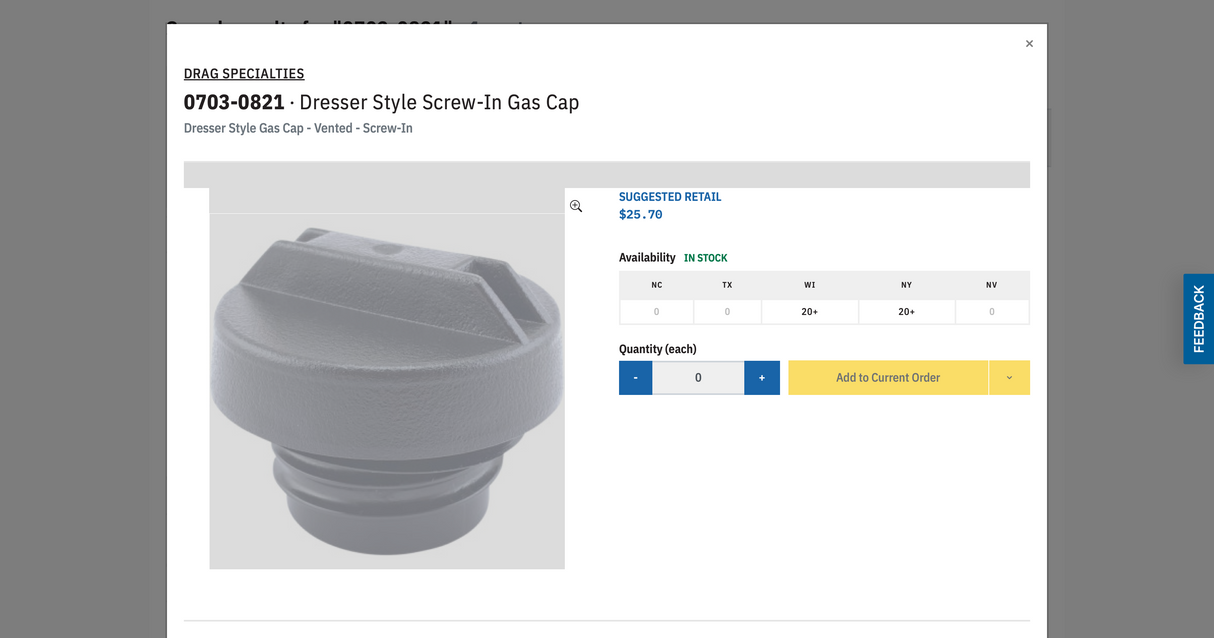 Dresser Style Screw-In Gas Cap